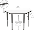 24" x 48" Trapezoid T-Mold Dry-Erase Activity Table