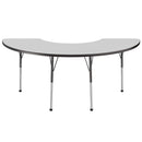 36" x 72" Half Moon T-Mold Dry-Erase Activity Table