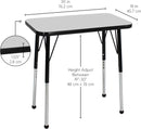 18" x 30" Rectangle T-Mold Activity Table