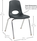18" Stack Chair with Swivel Glides