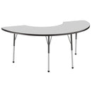 36" x 72" Half Moon T-Mold Dry-Erase Activity Table