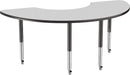 36" x 72" Half Moon T-Mold Dry-Erase Activity Table
