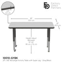 24" x 48" Rectangle T-Mold Activity Table