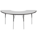 36" x 72" Half Moon T-Mold Dry-Erase Activity Table