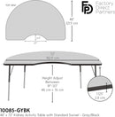 48" x 72" Kidney T-Mold Dry-Erase Activity Table
