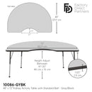 48" x 72" Kidney T-Mold Dry-Erase Activity Table