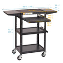 AV Presentation Cart Stand with Drop Leaves - ELR-3004_DIM