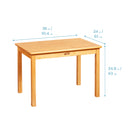 24in x 36in Rectangular Hardwood Table with 24in Legs and Two 14in Chairs - ELR-7121-HY_DIM