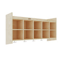 10-Section Hanging Classroom Coat Locker, Eco-Friendly Birch Plywood Storage with 10 Tray Slots