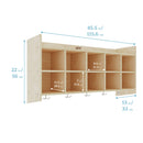 10-Section Hanging Classroom Coat Locker, Eco-Friendly Birch Plywood Storage with 10 Tray Slots