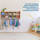 10-Section Hanging Classroom Coat Locker, Eco-Friendly Birch Plywood Storage with 10 Tray Slots