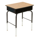 Bureau d'étudiant ouvert avec boîte de rangement en métal, hauteur réglable, 61 x 45 cm