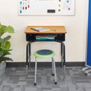 Bureau d'étudiant ouvert avec boîte de rangement en métal, hauteur réglable, 61 x 45 cm