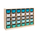 30 Cubby Storage Cabinet, Eco-Friendly Birch Plywood Storage with 30 Bins