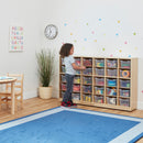 30 Cubby Storage Cabinet, Eco-Friendly Birch Plywood Storage with 30 Bins