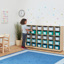 30 Cubby Storage Cabinet, Eco-Friendly Birch Plywood Storage with 30 Bins