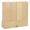 Vestiaire pour enfant en 4 sections avec banc, rangement écologique en contreplaqué de bouleau, hauteur 91 cm