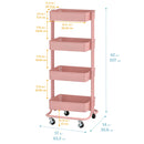 4-Tier Metal Rolling Utility Cart, Mobile Storage Organizer