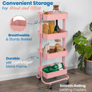4-Tier Metal Rolling Utility Cart, Mobile Storage Organizer