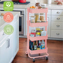4-Tier Metal Rolling Utility Cart, Mobile Storage Organizer
