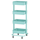 4-Tier Metal Rolling Utility Cart, Mobile Storage Organizer