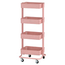 4-Tier Metal Rolling Utility Cart, Mobile Storage Organizer