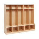 5-Section Coat Locker with Bench, Eco-Friendly Birch Plywood Storage Solution