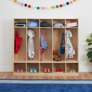 5-Section Coat Locker with Bench, Eco-Friendly Birch Plywood Storage Solution