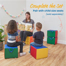 Adult Cozy Cube, Colorful Flexible Foam Seat with Handle, 16in Seat Height