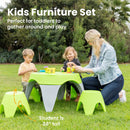 Ayana Table and Stool Set, Colorful Plastic Table and Chairs, Indoor/Outdoor