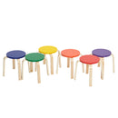 ECR4Kids Bentwood Stacking Stools for Kids, Flexible Seating, 12" Height, 6-Piece