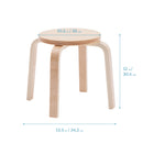 ECR4Kids Bentwood Stacking Stools for Kids, Flexible Seating, 12" Height, 6-Piece