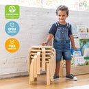 ECR4Kids Bentwood Stacking Stools for Kids, Flexible Seating, 12" Height, 6-Piece