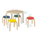 ECR4Kids Bentwood Round Table and Stools Furniture Set, Kids Wooden Table and Chair Set