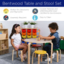 ECR4Kids Bentwood Round Table and Stools Furniture Set, Kids Wooden Table and Chair Set