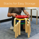 ECR4Kids Bentwood Round Table and Stools Furniture Set, Kids Wooden Table and Chair Set