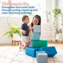 Big Foam Block Playset, Soft Colorful Stacking Play Blocks, 7-Piece