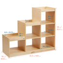 Birch 3-2-1 Cube Storage Cabinet, 6-Compartment Wood Bookcase