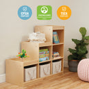 Birch 3-2-1 Cube Storage Cabinet, 6-Compartment Wood Bookcase