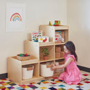 Birch 3-2-1 Cube Storage Cabinet, 6-Compartment Wood Bookcase