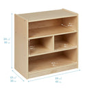 Building Block Storage Cart, Eco-Friendly Birch Plywood 4-Cubby Cabinet, 24in High