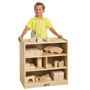 Building Block Storage Cart, Eco-Friendly Birch Plywood 4-Cubby Cabinet, 24in High