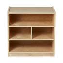 Building Block Storage Cart, Eco-Friendly Birch Plywood 4-Cubby Cabinet, 24in High