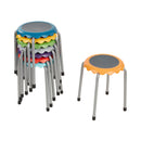 Daisy Stackable Stool Set, Colorful Flexible Seating, 17in Seat Height, 8-Piece