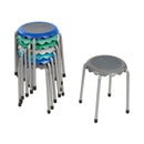 Daisy Stackable Stool Set, Colorful Flexible Seating, 17in Seat Height, 8-Piece