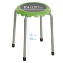 Daisy Stackable Stool Set, Colorful Flexible Seating, 17in Seat Height, 8-Piece