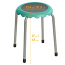 Daisy Stackable Stool Set, Colorful Flexible Seating, 17in Seat Height, 8-Piece