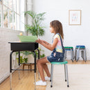 Daisy Stackable Stool Set, Colorful Flexible Seating, 17in Seat Height, 8-Piece