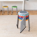 Daisy Stackable Stool Set, Colorful Flexible Seating, 17in Seat Height, 8-Piece
