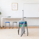 Daisy Stackable Stool Set, Colorful Flexible Seating, 17in Seat Height, 8-Piece